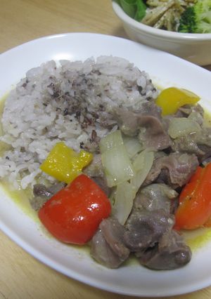 塩麹で♪　砂肝のグリーンカレー-レシピのメイン写真