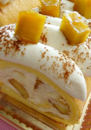 カラメルさつまいものロールケーキ-レシピのメイン写真