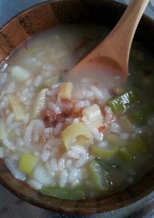 風邪の時に。ネギと生姜のお粥。-レシピのメイン写真