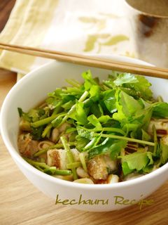 セリがたっぷり!鶏南蛮風そば(うどん)-レシピのメイン写真