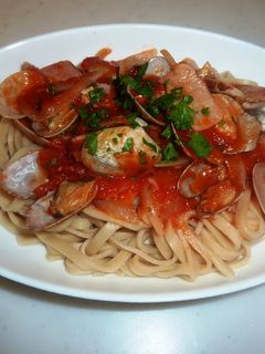 もち麦パスタでボンゴレ・ロッソ-レシピのメイン写真