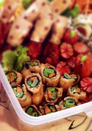 ♪:*お弁当に！いんげんと人参の海苔巻き-レシピのメイン写真