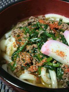 ひき肉とほうれん草のあんかけうどん-レシピのメイン写真