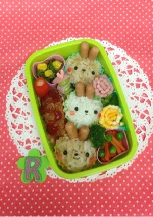 簡単☆ポークビッツでうさぎ＊キャラ弁-レシピのメイン写真