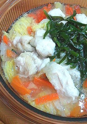 ニラで元気！白菜と鶏胸肉のとろりん鍋-レシピのメイン写真