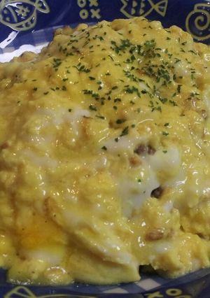 トロトロ卵とひき肉のオムレツ-レシピのメイン写真