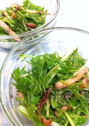 水菜とベーコンのシャキシャキサラダ-レシピのメイン写真