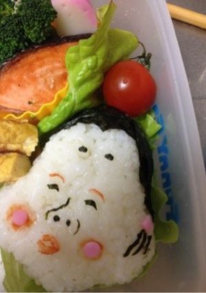 ネタ（笑）オカメ納豆！キャラ弁　節分に-レシピのメイン写真