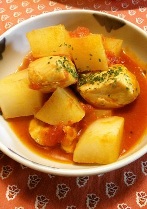 圧力鍋で♪大根と鶏むね肉のトマト煮込み-レシピのメイン写真