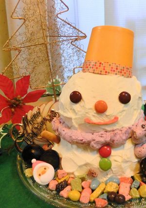 クリスマスに☆簡単雪だるまケーキ-レシピのメイン写真