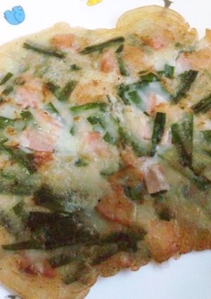 ニラとベーコンの小麦粉焼き-レシピのメイン写真