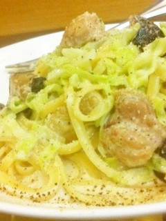 チキンとキノコのクリームソースパスタ-レシピのメイン写真