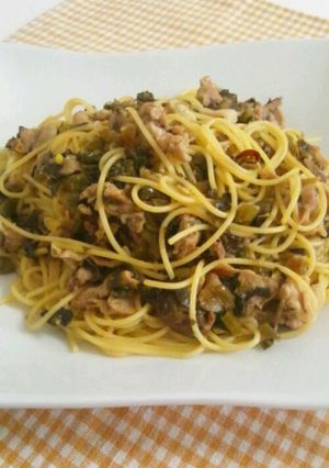 すごく簡単で美味しい♪高菜と豚肉のパスタ-レシピのメイン写真