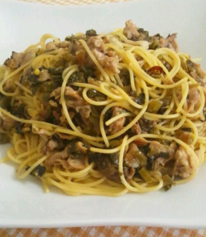 すごく簡単で美味しい♪高菜と豚肉のパスタ-レシピのメイン写真