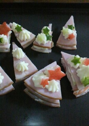 ハンペンのクリームとハムで　クリスマスに-レシピのメイン写真