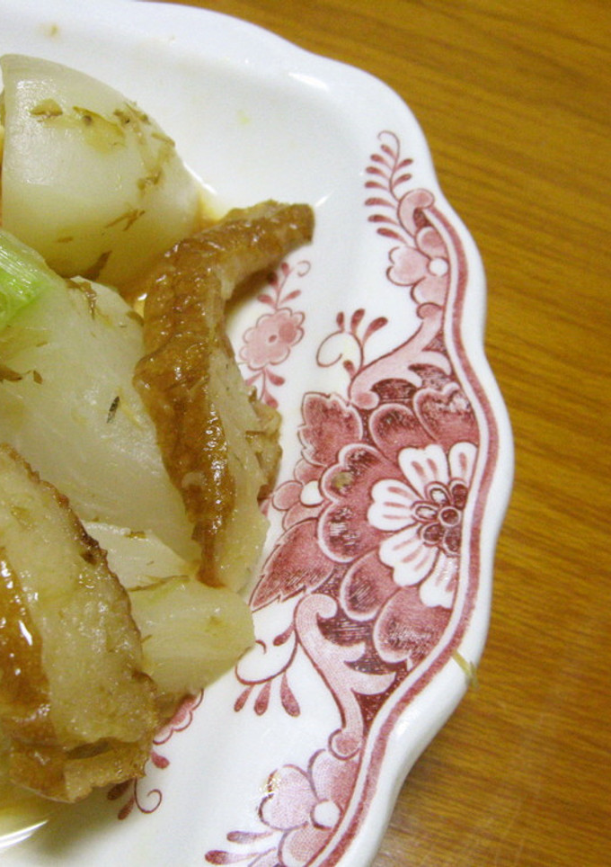 電子レンジで作るカブとさつま揚げの煮物-レシピのメイン写真
