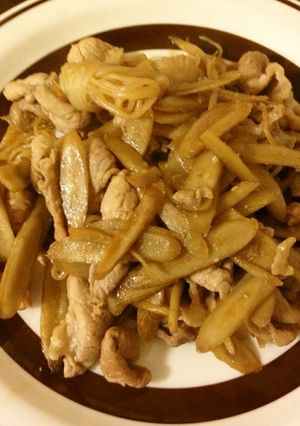 男子も満足♪ごぼう・豚肉・しらたき炒め-レシピのメイン写真