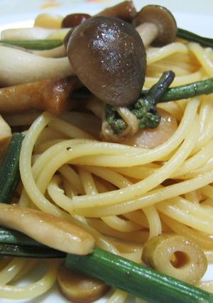 山菜ミックスと麺つゆで作る　和風パスタ-レシピのメイン写真