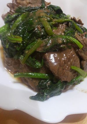 牛肉とほうれん草のオイスターソース炒め-レシピのメイン写真