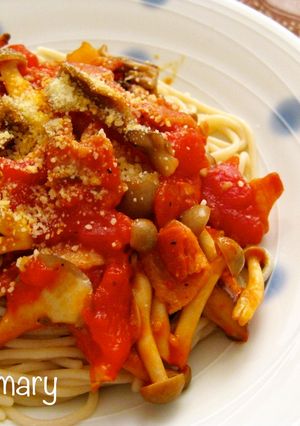 ベーコンと茸のトマトソースパスタ☆-レシピのメイン写真