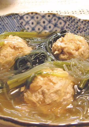 蒸し大豆入り鶏団子のはるさめ煮-レシピのメイン写真