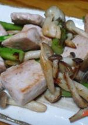 マグロとアスパラの炒め物-レシピのメイン写真