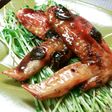 豆苗と甘辛手羽先