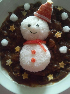 簡単♪クリスマス♪雪だるまハヤシライス♪-レシピのメイン写真