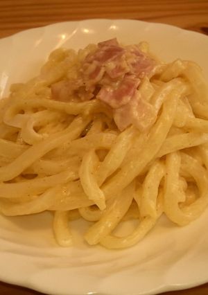 牛乳で★おうどんカルボナーラ-レシピのメイン写真
