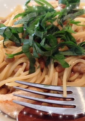 簡単☆塩麹ササミの納豆パスタ☆-レシピのメイン写真