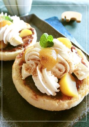 栗とクリチと粒あん　＊甘塩＊和のマフィン-レシピのメイン写真