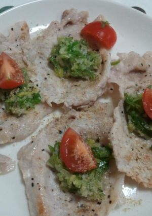しゃぶしゃぶ豚肉のねぎ塩ダレ巻き-レシピのメイン写真