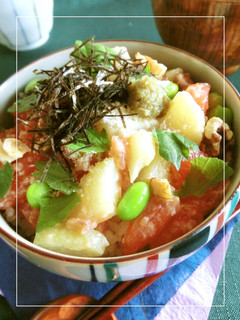 塩麹サーモンとじゃが芋のわさびレモン丼-レシピのメイン写真