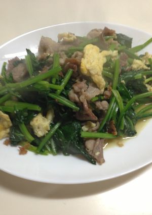 ほうれん草、玉子、豚肉の炒め物-レシピのメイン写真