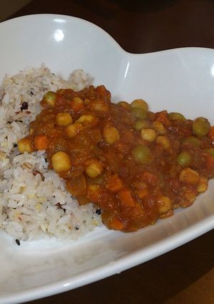ノンオイル豆とトマトのキーマカレー♪-レシピのメイン写真