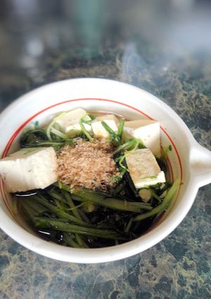 和食の副菜☆水菜と豆腐のサッと煮-レシピのメイン写真