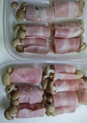 【お弁当】キノコのベーコン巻き-レシピのメイン写真