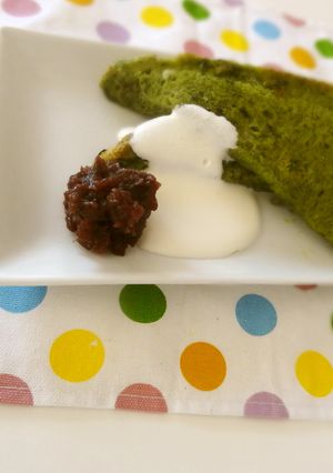 抹茶deフレンチトースト〜小豆のせ-レシピのメイン写真