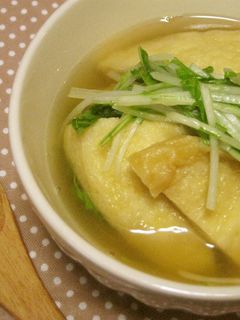 水菜と油揚げの白だし煮-レシピのメイン写真