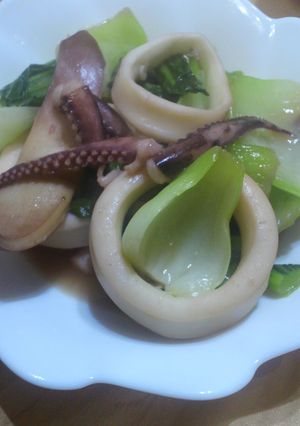 チンゲン菜とイカの中華炒め-レシピのメイン写真