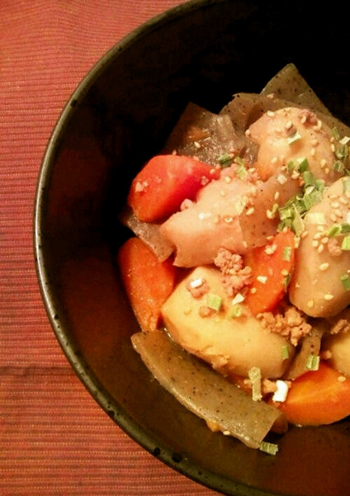 里芋と蒟蒻のホクホクごま味噌煮*-レシピのメイン写真