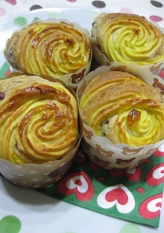 あずきとスイートポテトのマフィン-レシピのメイン写真