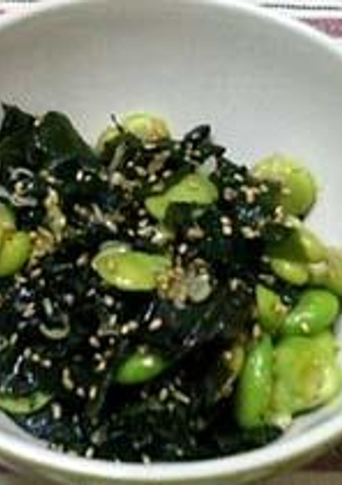 そら豆とわかめのごま油炒め-レシピのメイン写真