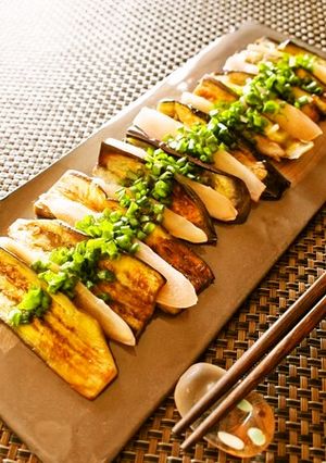 生姜と焼きナスのオリーブ醤油かけ-レシピのメイン写真