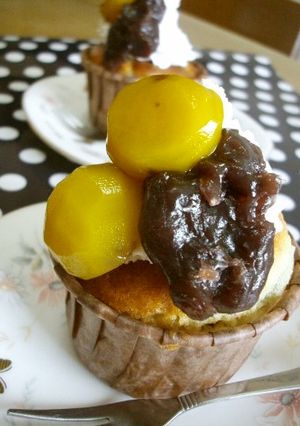 むらさき芋と栗のカップケーキ-レシピのメイン写真