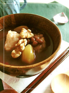 珈琲だんご&栗入り 塩胡桃ぜんざい-レシピのメイン写真