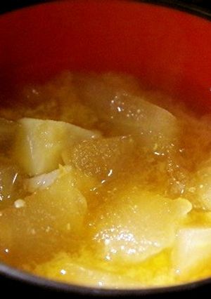 ヘルシー簡単!冬瓜と里芋のお味噌汁-レシピのメイン写真