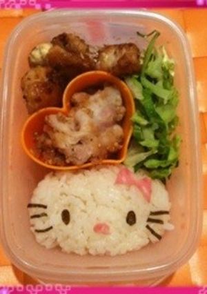 キャラ弁☆キティちゃんのお弁当(^O^)-レシピのメイン写真