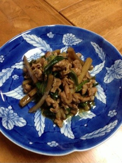豚バラとゴボウ、九條ネギの味噌煮-レシピのメイン写真