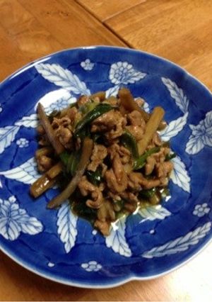 豚バラとゴボウ、九條ネギの味噌煮-レシピのメイン写真
